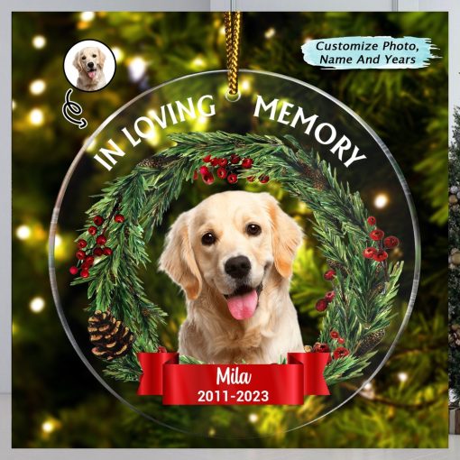 Custom Photo In Loving Memory Dog Cat Ornament