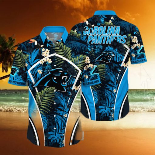 Customized Carolina Panthers NFL Flower Summer Tropical Hawaiian Shirt