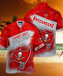 Customized NFL Tampa Bay Buccaneers Hawaiian Shirt Metal Pattern Aloha Shirt