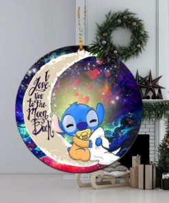 Cute Baby Stitch Sleep Love You To The Moon And Back Galaxy Christmas Decorations Ornament