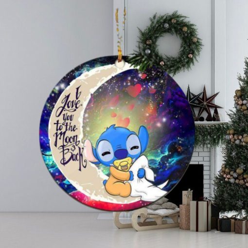 Cute Baby Stitch Sleep Love You To The Moon And Back Galaxy Christmas Decorations Ornament