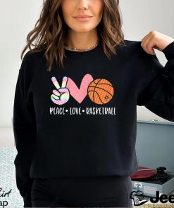 Cute Basketball T shirt, Peasce Love Basketball