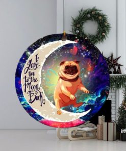 Cute Bull Dog Love You To The Moon And Back Galaxy Christmas Decorations Ornament