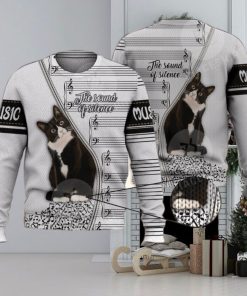 Cute Cat The Sound Of Silence 3D Full Print Ugly Sweater Christmas Gift Sweater