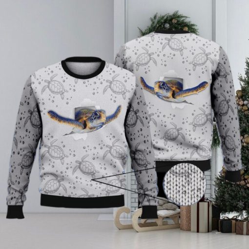 Cute Colorful Turtle 3D Full Print Ugly Sweater Christmas Gift Sweater