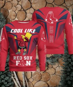 Cute Cool Like Boston Red Sox Fan Bart Simpson Dab Ugly Christmas Sweater