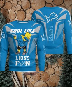 Cute Cool Like Detroit Lions Fan Bart Simpson Dab Ugly Christmas Sweater