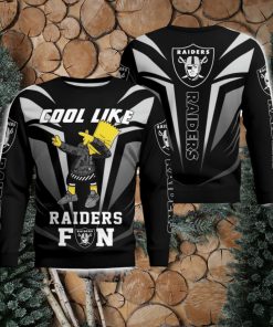 Cute Cool Like Las Vegas Raiders Fan Bart Simpson Dab Ugly Christmas Sweater