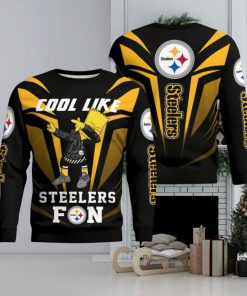 Cute Cool Like Pittsburgh Steelers Fan Bart Simpson Dab Ugly Christmas Sweater