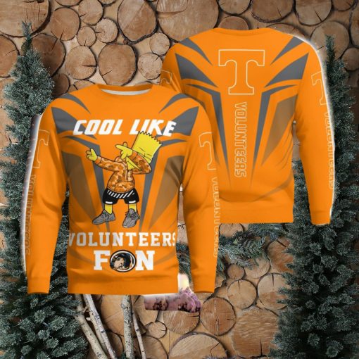 Cute Cool Like Tennessee Volunteers Fan Bart Simpson Dab Ugly Christmas Sweater