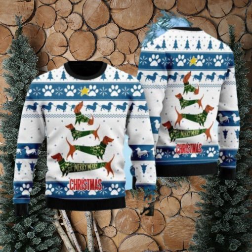 Cute Dachshund Xmas Ugly Christmas Sweater Gift Knitting Sweater