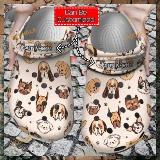 Cute Dog Breeds Crocs Unique Animal Print Clog Shoes