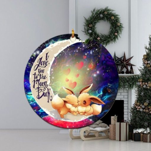 Cute Eevee Pokemon Couple Love You To The Moon And Back Galaxy Christmas Tree Decorations Ornament