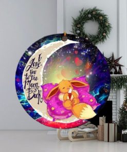 Cute Eevee Pokemon Sleep Night Love You To The Moon And Back Galaxy Christmas Tree Decorations Ornament