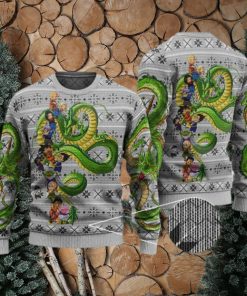 Cute Goku & Friends With Shenron Ugly Xmas Sweater