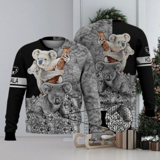 Cute Koala Flower Funny 3D Full Print Ugly Sweater Christmas Gift Sweater