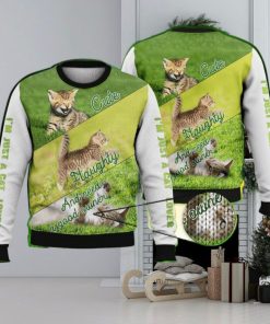 Cute Naughty And Need A Good Owner Full Print For Cat Lovers 3D Ugly Sweater Christmas Gift Sweater