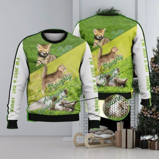 Cute Naughty And Need A Good Owner Full Print For Cat Lovers 3D Ugly Sweater Christmas Gift Sweater