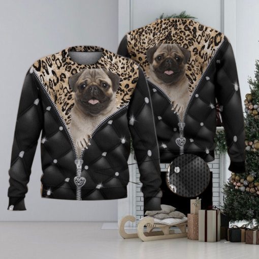 Cute Pug Dog Breakthrough Dog Lovers 3D Full Print Ugly Sweater Christmas Gift Sweater