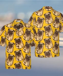 Cute Pugs Seamless Pattern Hawaiian Shirt