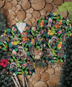 Cute Raccoon Jungle Hawaiian Shirt