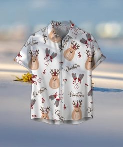 Cute Reindeer Christmas Unisex 3D Hawaiian Shirt Best Gift For Men And Women Holiday