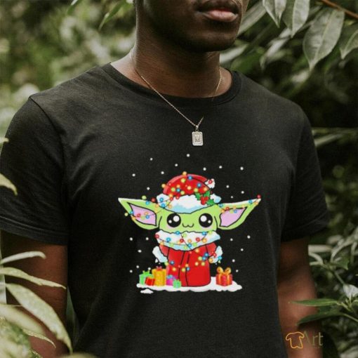 Cute Santa Baby Yoda Christmas Light 2023 Shirt