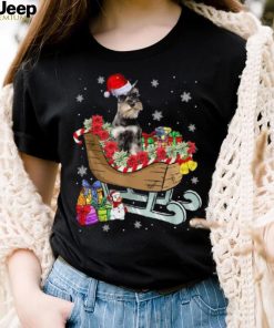 Cute Schnauzer Dog Christmas Santa Hat Xmas Puppy Lover Unisex Shirt