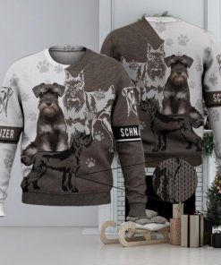 Cute Schnauzer Trending 3D Full Print Ugly Sweater Christmas Gift Sweater