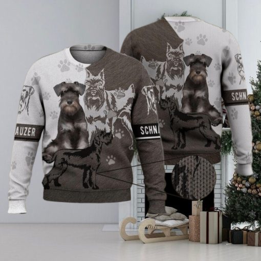 Cute Schnauzer Trending 3D Full Print Ugly Sweater Christmas Gift Sweater