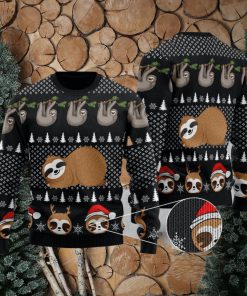 Cute Sloth Santa Knitting Pattern Ugly Christmas Sweater