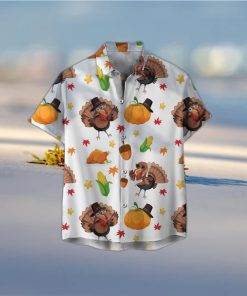 Cute Turkey Thanksgiving Fall Unisex 3D Hawaiian Shirt Contemporary Gift For Men And Women Holiday