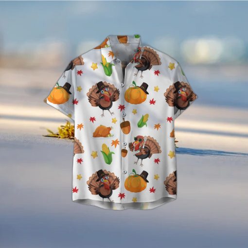 Cute Turkey Thanksgiving Fall Unisex 3D Hawaiian Shirt Contemporary Gift For Men And Women Holiday