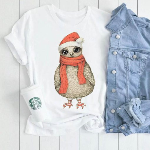 Cute owl Merry Christmas T shirt