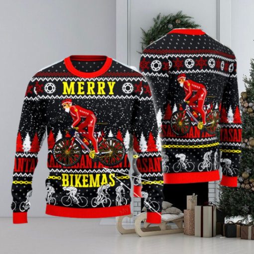 Cycling Lovers Gift Merry Bikemas Ugly Christmas Sweater 3D Gift For Men And Women