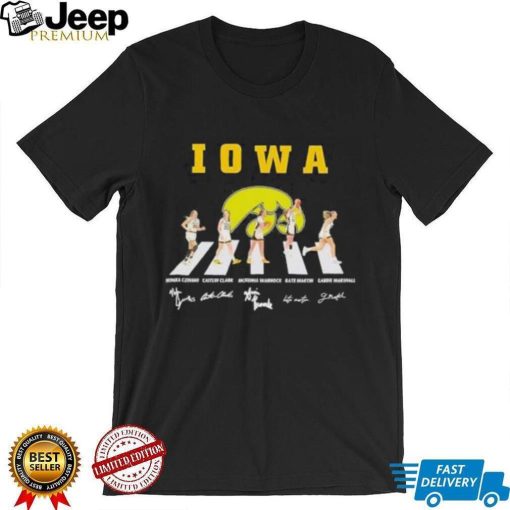 Czinano Clark Warnock Martin and Marshall Iowa Hawkeyes Abbey road 2023 signatures shirt