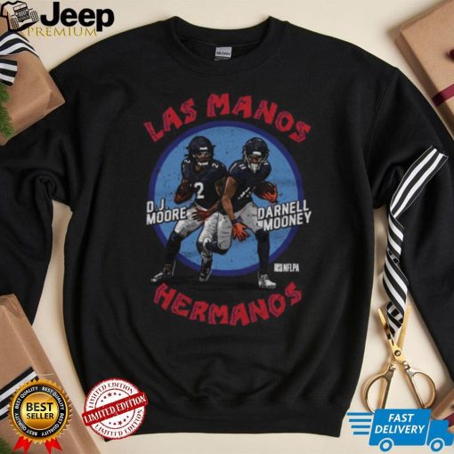 D.J. Moore & Darnell Mooney Chicago Las Manos Hermanos WHT shirt