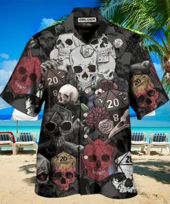 D20 And Skull Darkness Art Hawaiian Shirt