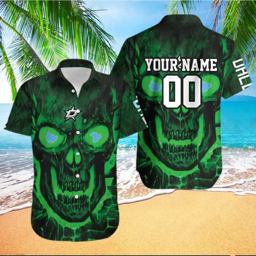 DALLAS STARS SKULL 3D PERSONALIZED HAWAIIAN SHIRT 1