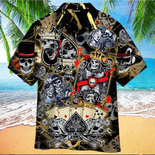 DANGEROUS SKULL POKER HAWAIIAN SHIRT UNISEX ADULT