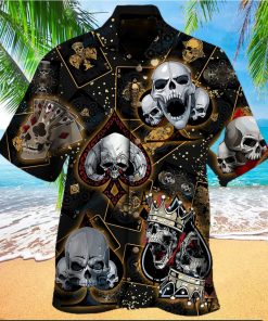 DANGEROUS SKULL POKER UNISEX HAWAIIAN SHIRT