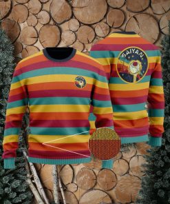 DBZ Adorable Saiyan Ship Logo Retro Rainbow Ugly Sweater