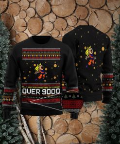 DBZ All I Want Is To Reach Over 9000 Ugly Christmas Sweater