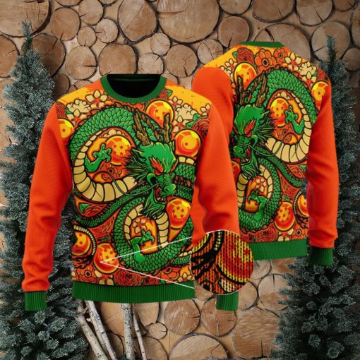 DBZ Eternal Shenron Vibrant Artwork Cool Ugly Xmas Sweater