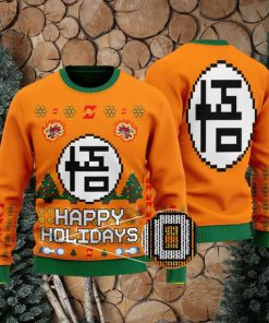 DBZ Goku Kanji Logo Happy Holidays Ugly Christmas Sweater