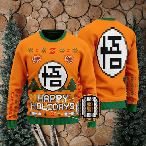 DBZ Goku Kanji Logo Happy Holidays Ugly Christmas Sweater