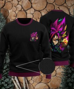 DBZ Pink Rose Goku Black Logo Ugly Xmas Sweater