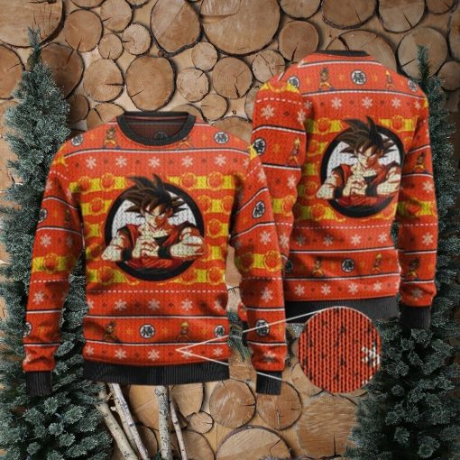 DBZ Serious Goku Artwork Ugly Christmas Sweater