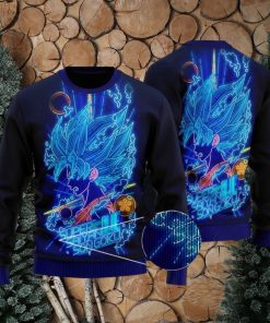 DBZ Super Saiyan Blue Goku Neon Ugly Xmas Sweater