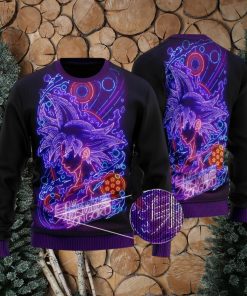 DBZ Ultra Instinct Son Goku Neon Lights Ugly Sweater